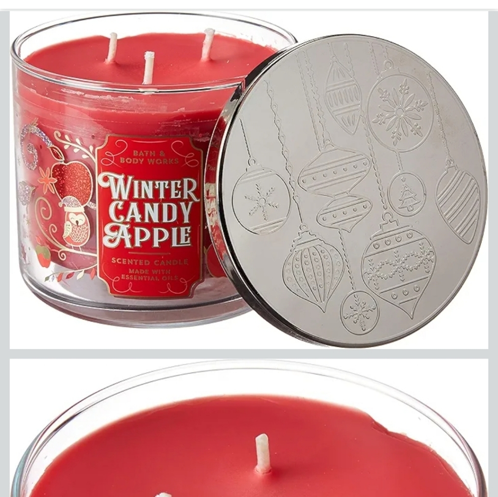 Bath & Body Works Red Winter Candy Apple 3-Wick Candle